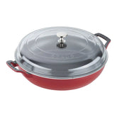 Staub | 3.5 qt, Braiser With Glass Lid, Cherry | Cast Iron