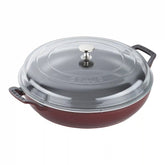 Staub | 3.5 qt, Braiser With Glass Lid, Grenadine | Cast Iron