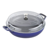 Staub | 3.5 qt, Braiser With Glass Lid, Dark Blue | Cast Iron