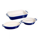 Staub | 3-pc, Mixed Baking Dish Set, Dark Blue | Stoneware