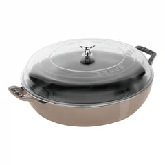 Staub | 3.5 qt, Braiser With Glass Lid, Sesame | Cast Iron - Braisers/ Sauté Pans