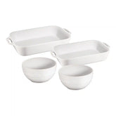 Staub | 4-pc, Baking And Bowl Set, White | Stoneware