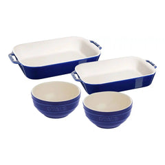 Staub | 4-pc, Baking And Bowl Set, Dark Blue | Stoneware