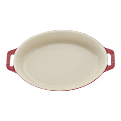 Staub | 9-inch, Oval, Baking Dish, Cherry | Stoneware