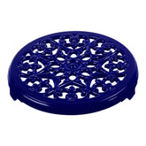 Staub | 9-inch, Round, Cast Iron Lilly Trivet, Dark Blue | Cast Iron - Accessories