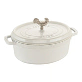 Staub | 5.75 qt, Oval, Coq Au Vin Dutch Oven, Pure White | Cast Iron