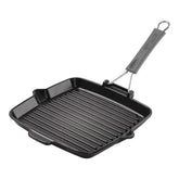 Staub | 9.5-inch, Square, 9.5" Folding Grill, Matte Black | Cast Iron