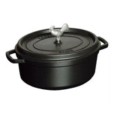Staub | 5.75 qt, Oval, Coq Au Vin Dutch Oven, Matte Black | Cast Iron