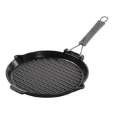 Staub | 11-inch, Round, 10" Folding Grill - Black, Matte Black | Cast Iron