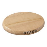 Staub | 6-inch, Oval, Magnetic Wood Trivet, Brown | Cast Iron - Accessories