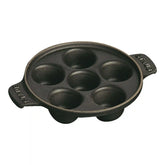 Staub | 5.5-inch, Escargot Dish with six holes, Matte Black | Cast Iron