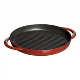 Staub | 10-inch, Round Double Handle Pure Grill, Cherry | Cast Iron