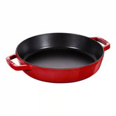 Staub | 13-inch, Double Handle Fry Pan, Cherry | Cast Iron