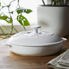 Staub | Round, Covered Brie Baker, White | Stoneware