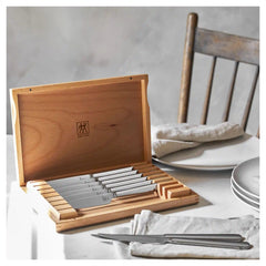 ZWILLING | Stainless Steel Steak Knife Set with Wood Presentation Case , 8-pc | Steak Sets