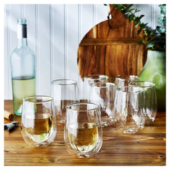 ZWILLING | 10-oz / 8-pc Stemless White Wine Glass Set | Sorrento Double Wall Glassware