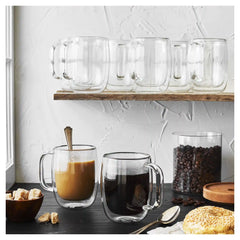 ZWILLING | 12-oz-/-8-pc Coffee Glass Mug Set | Sorrento Plus Double Wall Glassware