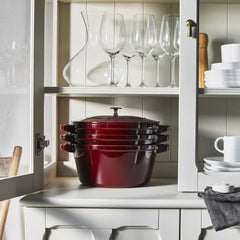 Staub | 4-pc Stackable Cookware Set, Grenadine, Cast Iron | Cast Iron