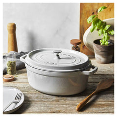 Staub | 5.75 qt, Oval, Dutch Oven, White Truffle | Cast Iron