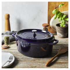 Staub | 5.75 qt, Oval, Dutch Oven, Dark Blue | Cast Iron