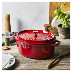 Staub | 5.75 qt, Oval, Dutch Oven, Cherry | Cast Iron