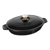 Staub | 9-inch, Oval, Covered Baking Dish With Lid, Matte Black | Cast Iron