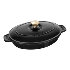 Staub | 9-inch, Oval, Covered Baking Dish With Lid, Matte Black | Cast Iron