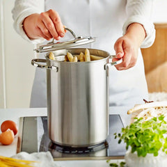 Demeyere | 4.8 qt Asparagus/Pasta Cooker Set, 18/10 Stainless Steel | Resto