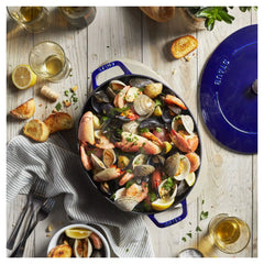 Staub | 6 qt, Wide Oval French Oven, Dark Blue | Cast Iron