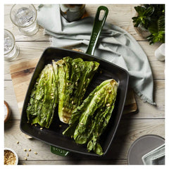 Staub | 12-inch, Cast Iron, Square, Grill Pan, Basil | Cast Iron