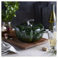 Staub | 3.5 qt, Pumpkin, Dutch Oven With Stainless Steel Knob, Basil | Cast Iron