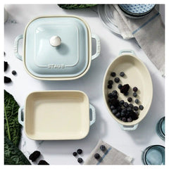 Staub | 4-pc, Macaron Mixed Baking Dish Set, Light Blue | Stoneware