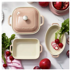 Staub | 4-pc, Macaron Mixed Baking Dish Set, Light Pink | Stoneware