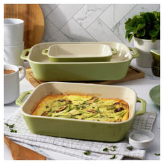 Staub | 3-pc, Rectangular Baking Dish Set, Light Green | Stoneware