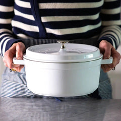 Staub | 4 qt, Round, Dutch Oven, Pure White | Cast Iron