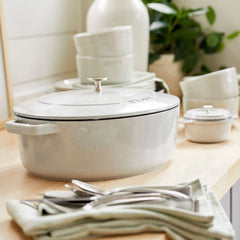 Staub | 6 qt, Wide Oval French Oven, White Truffle | Cast Iron