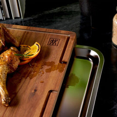 ZWILLING | 17-inch x 14-inch Cutting Board With Tray, Acacia | BBQ+