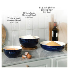 Staub | 11.5-inch, Shallow Serving Bowl, Dark Blue | Stoneware