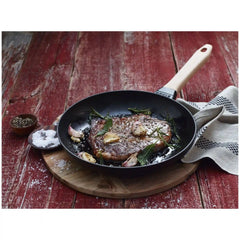 Staub | 11-inch, Fry Pan Wooden Handle, Matte Black | Cast Iron