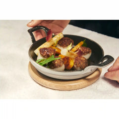 Staub | 6-inch, Oval, Magnetic Wood Trivet, Brown | Cast Iron - Accessories