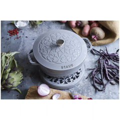 Staub | 3.75 qt, Essential French Oven Lilly Lid, Graphite Grey | Cast Iron