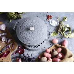 Staub | 3.75 qt, Essential French Oven Lilly Lid, Graphite Grey | Cast Iron