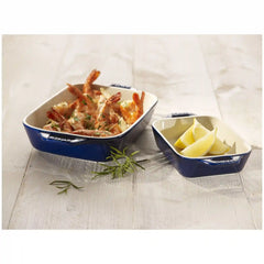 Staub | 7.5-x 6.5-inch, Rectangular, Baking Dish, Dark Blue | Stoneware