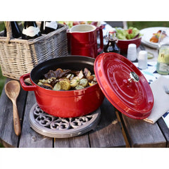 Staub | 9-inch, Round, Cast Iron Lilly Trivet, Graphite Grey | Cast Iron - Accessories