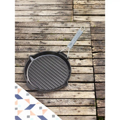 Staub | 11-inch, Round, 10" Folding Grill - Black, Matte Black | Cast Iron