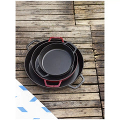 Staub | 13-inch, Double Handle Fry Pan, Matte Black | Cast Iron