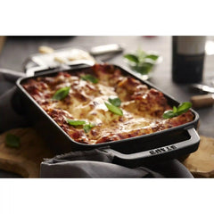 Staub | 12-x 8-inch, Rectangular, Roasting Pan, Matte Black | Cast Iron