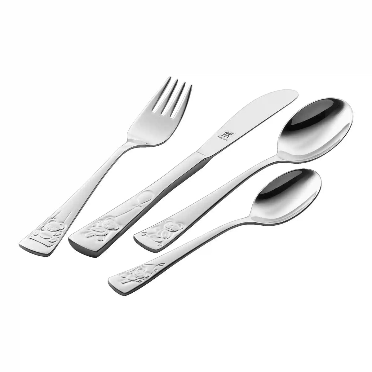 ZWILLING | 4-pc TWIN Kids Teddy Flatware Set, 18/10 Stainless Steel  | Kids Flatware & Dinnerware