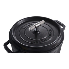 Staub | 4 qt, Round, Dutch Oven Buster And Punch, Matte Black | Cast Iron