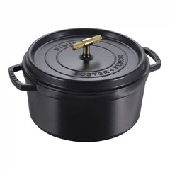 Staub | 7 qt, Round, Dutch Oven Buster And Punch, Matte Black | Cast Iron